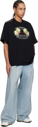 WOOYOUNGMI Black Palm Tree Graphic T-shirt