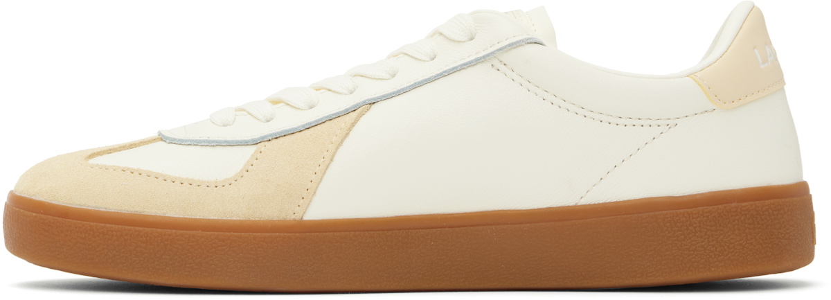 Lacoste Off-White & Beige Baseshot Pro Leather Sneakers
