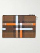 Burberry - Leather-Trimmed Printed Coated-Canvas Pouch