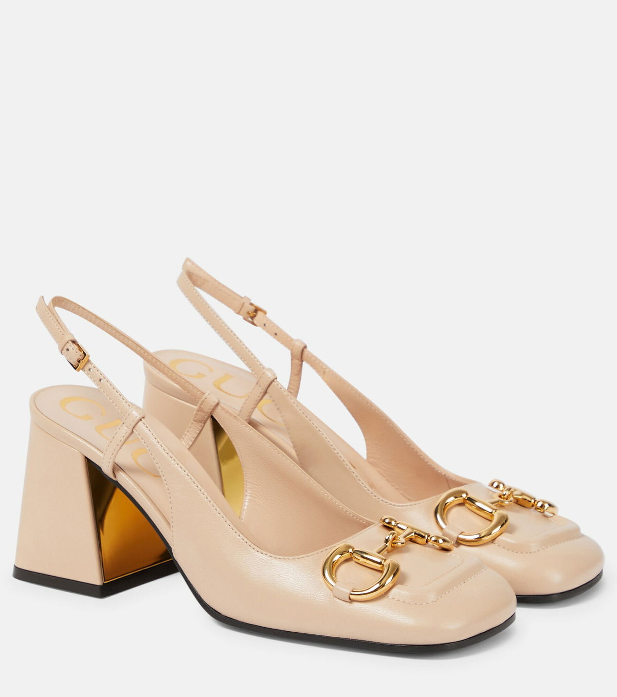 Gucci - Horsebit leather slingback pumps Gucci