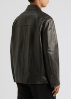 Amiri Tumbled Leather Jacket Dark Brown