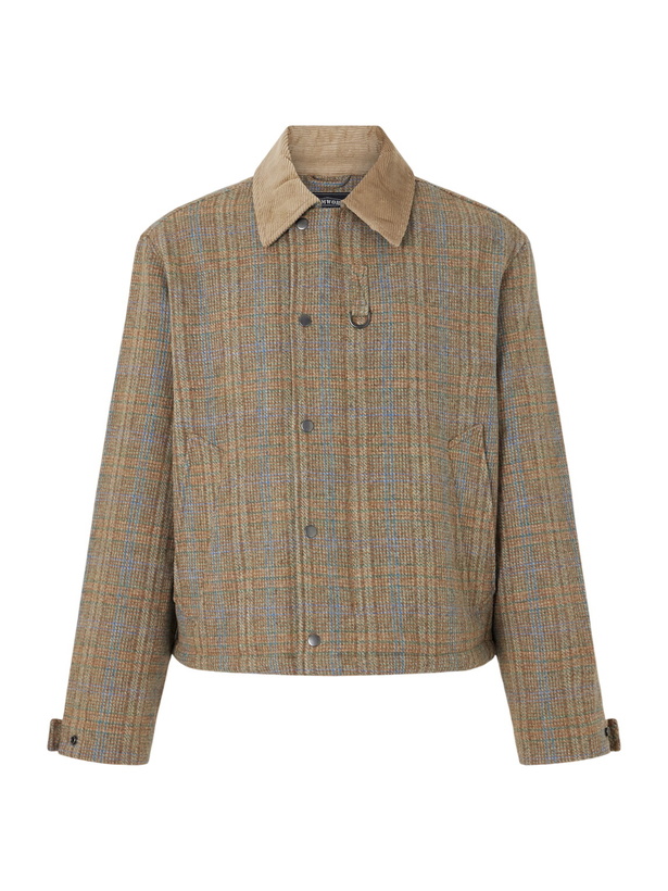 Photo: FrizmWORKS - Corduroy-Trimmed Checked Wool Jacket - Neutrals