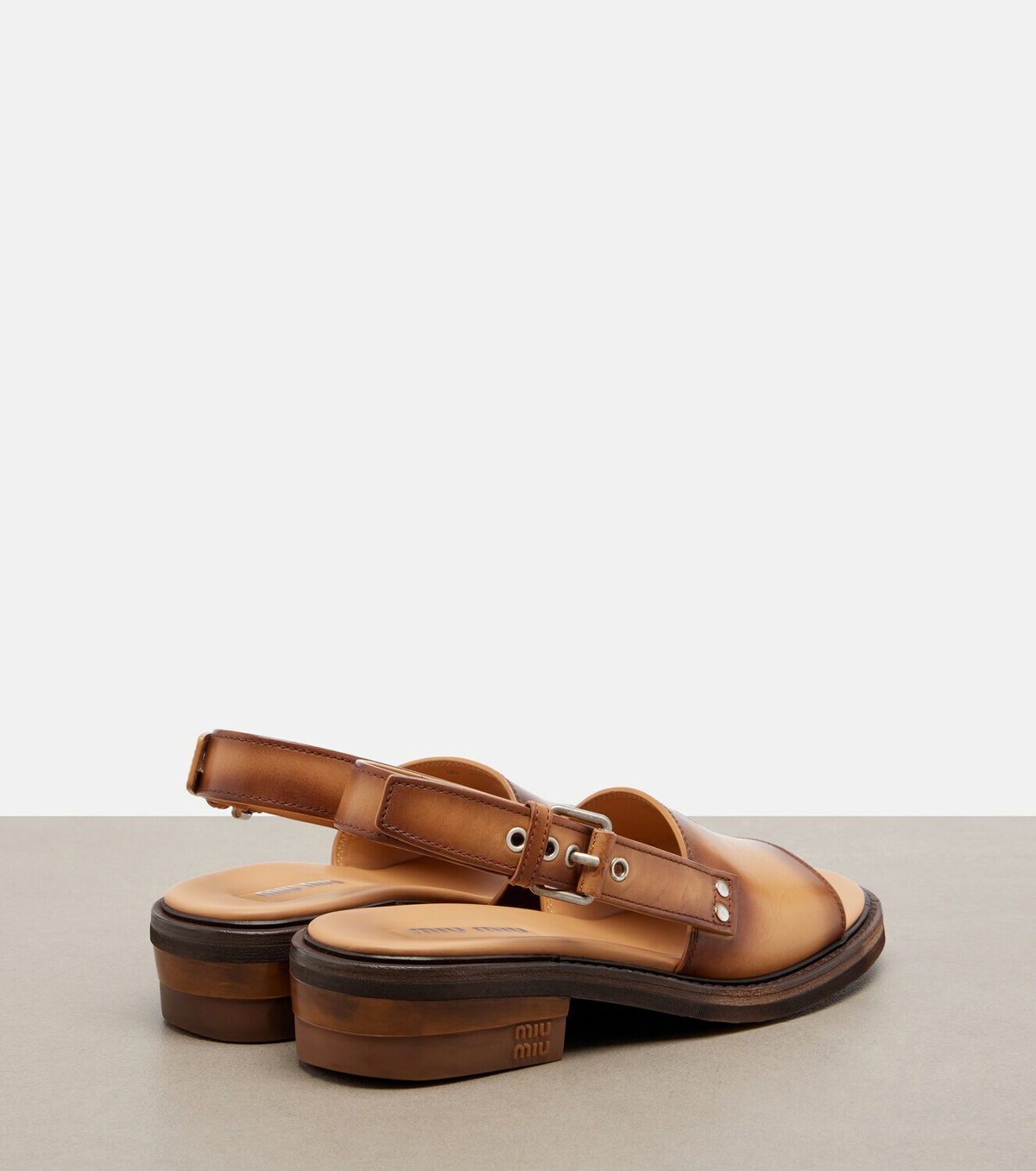 Miu Miu Leather slingback sandals