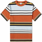 NN07 Men's Nat Stripe T-Shirt in Terracotta Stripe