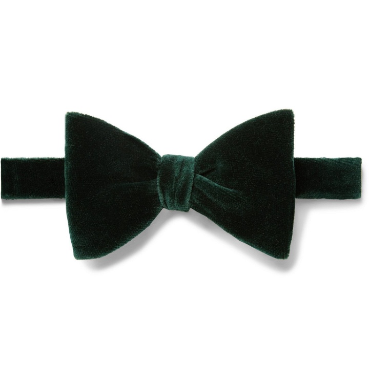 Photo: Turnbull & Asser - Pre-Tied Cotton-Velvet Bow Tie - Green