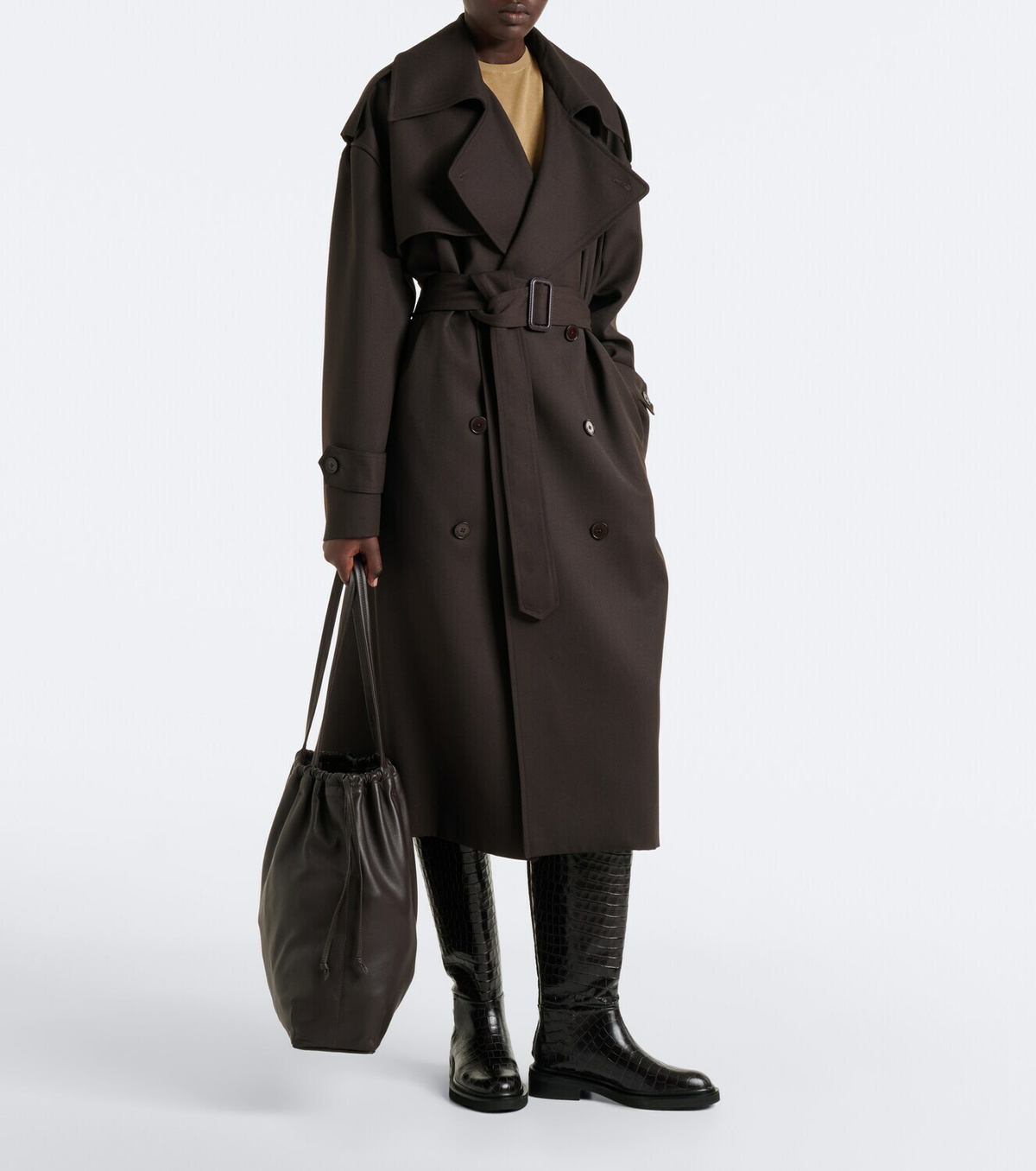 A.Emery Jude croc-effect leather knee-high boots