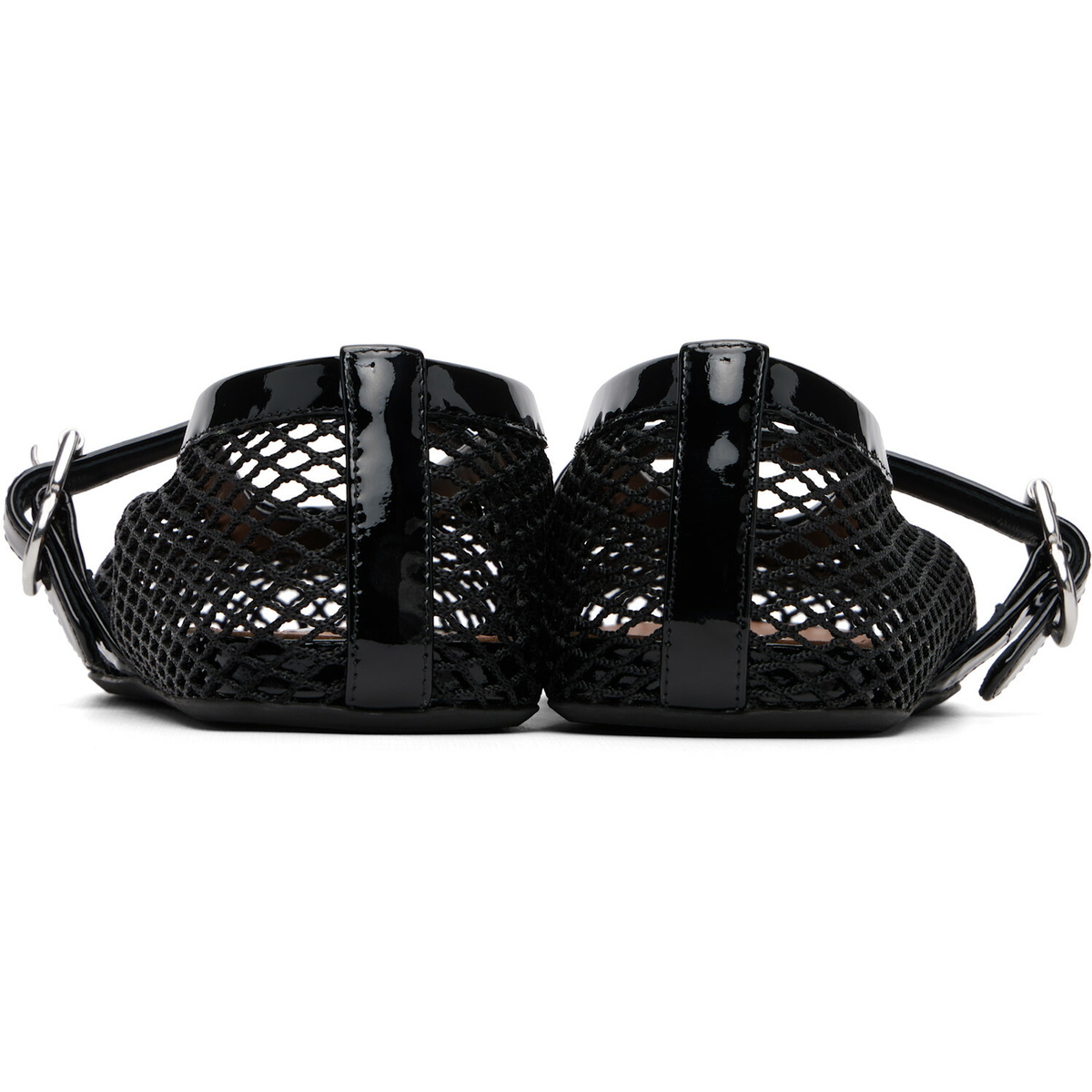 ALAÏA Black Fishnet Ballerina Flats