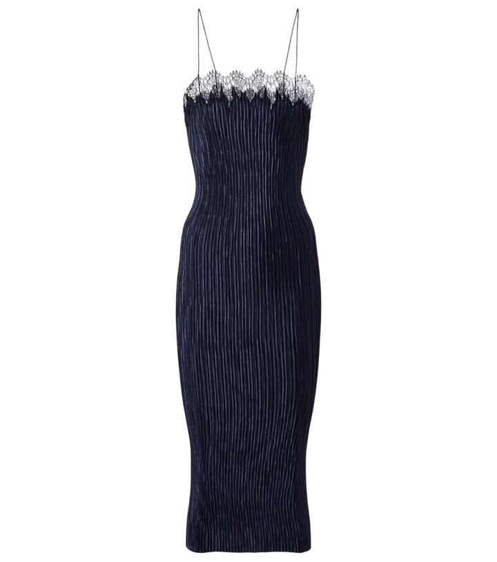 Photo: Fforme Lumi lace-trimmed pleated midi dress