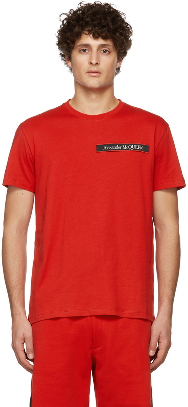 Photo: Alexander McQueen Red Selvedge Logo Tape T-Shirt