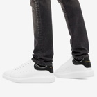 Alexander McQueen Men's Heel Tab Wedge Sole Sneakers in White/Black