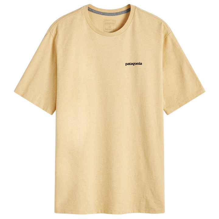 Photo: Patagonia Men's P-6 Logo Responsibili-T-Shirt in Beeswax Tan