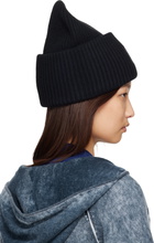 Acne Studios Black Large Face Logo Beanie