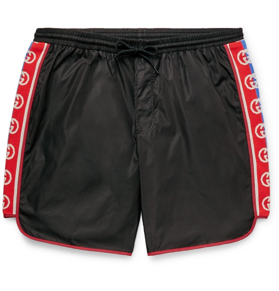 Gucci SlimFit MidLength Logo bingTrimmed Swim Shorts Black Gucci