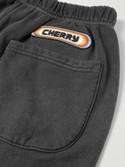 Cherry Los Angeles - Straight-Leg Logo-Appliquéd Cotton-Jersey Sweatpants - Black
