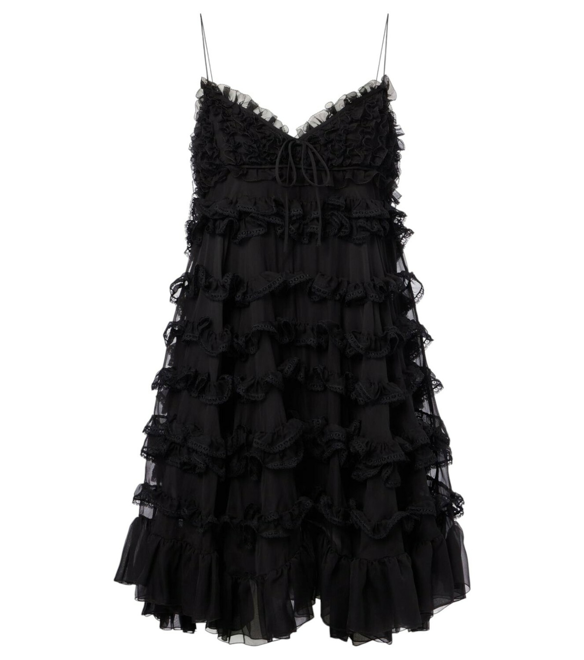 Valentino Off-White & Black Structured Minidress Valentino