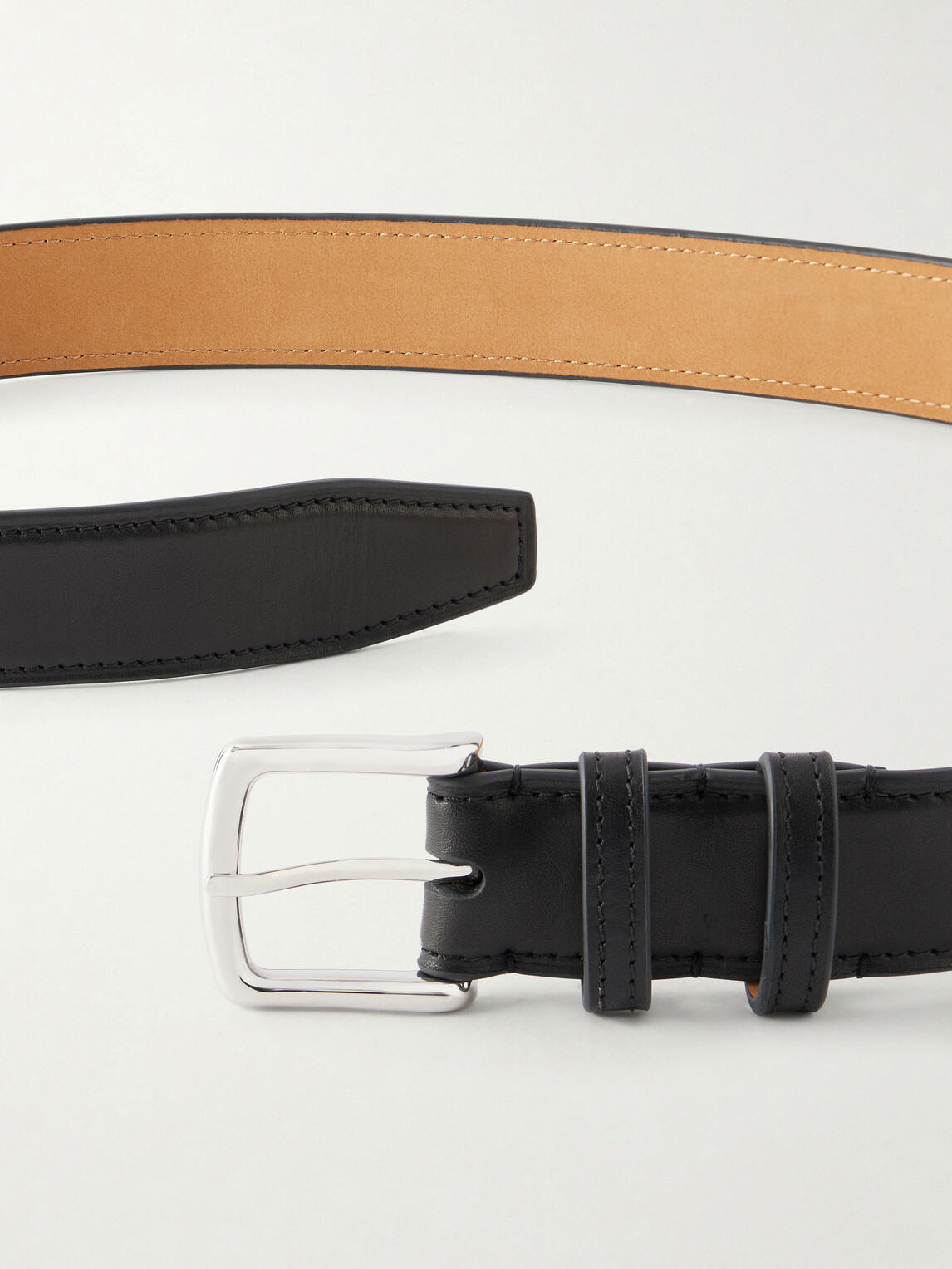 George Cleverley - 3.5cm Leather Belt - Black