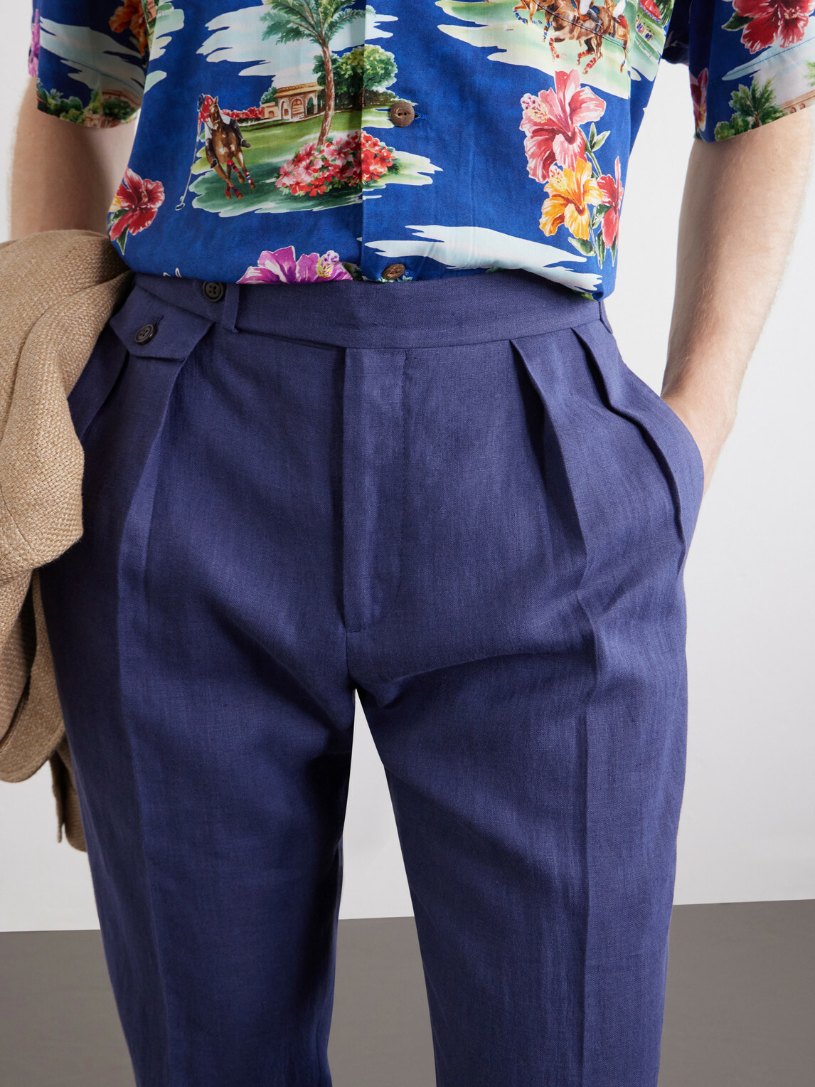 Polo Ralph Lauren - Straight-Leg Pleated Linen Suit Trousers - Blue