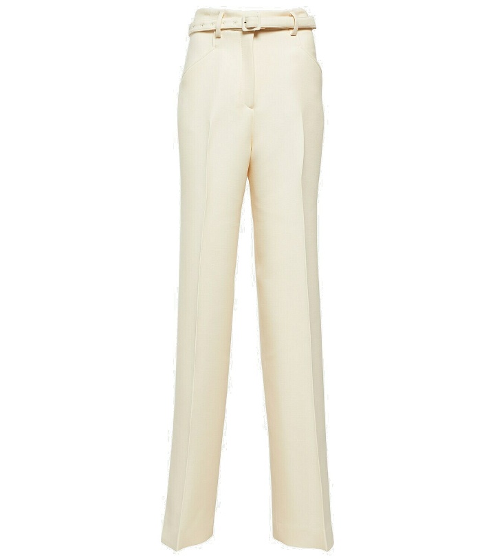 Photo: Gabriela Hearst Norman belted wool and silk straight pants
