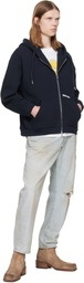 Dsquared2 Navy Dsquared2 Logo Boyfriend Fit Zipped Hoodie