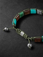 Shamballa Jewels - Rhodium-Plated, Multi-Stone and Cord Bracelet - Green