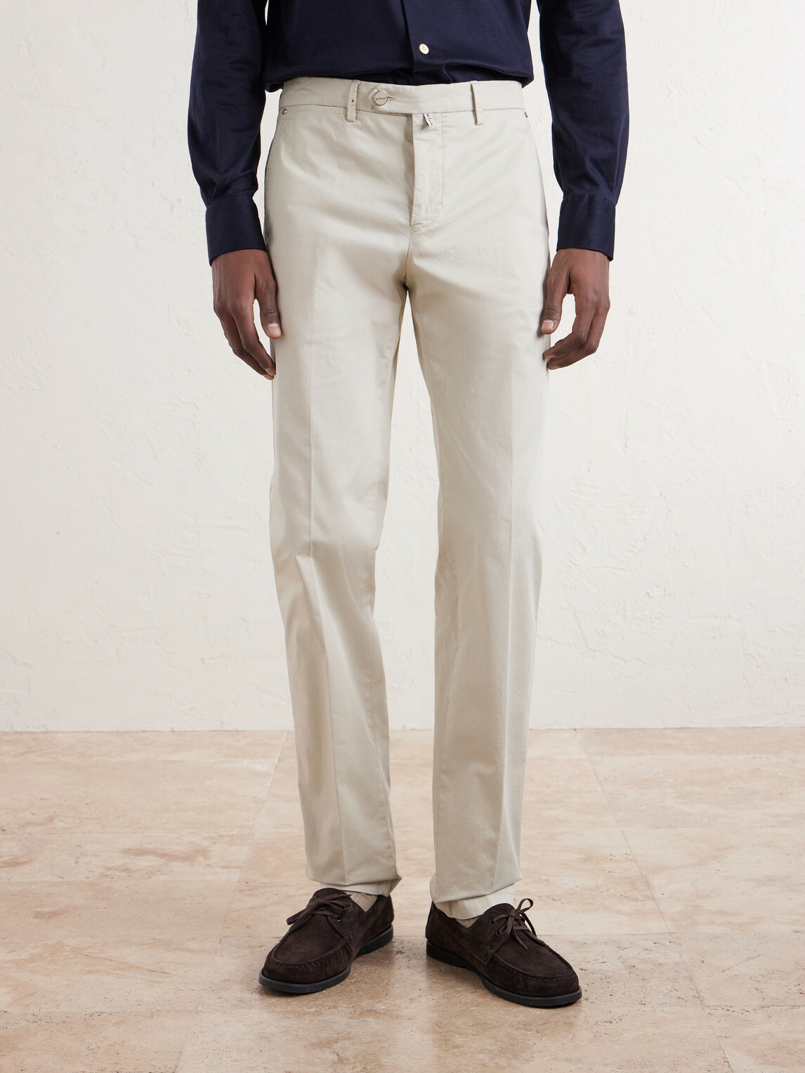 Kiton - Straight-Leg Stretch-Cotton Trousers - Neutrals