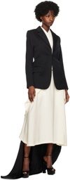 Victoria Beckham White & Black Draped Dress