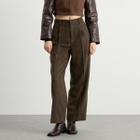 Auralee Women's Flannel Two-Tuck Trousers in Dark Brown