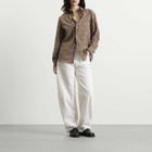 Auralee Women's Airy Light Cotton Check Shirt in Brown Gingham Check