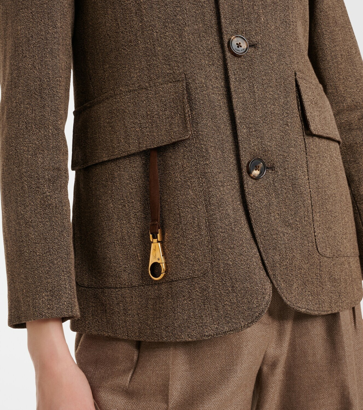 Loro Piana Suede-trimmed linen jacket