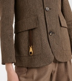 Loro Piana Suede-trimmed linen jacket