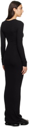 ÉTERNE Black Crewneck Maxi Dress