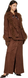 Anna Sui Brown Faux-Suede Jacket