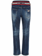 DSQUARED2 - 642 Fit Zipped Cotton Denim Jeans