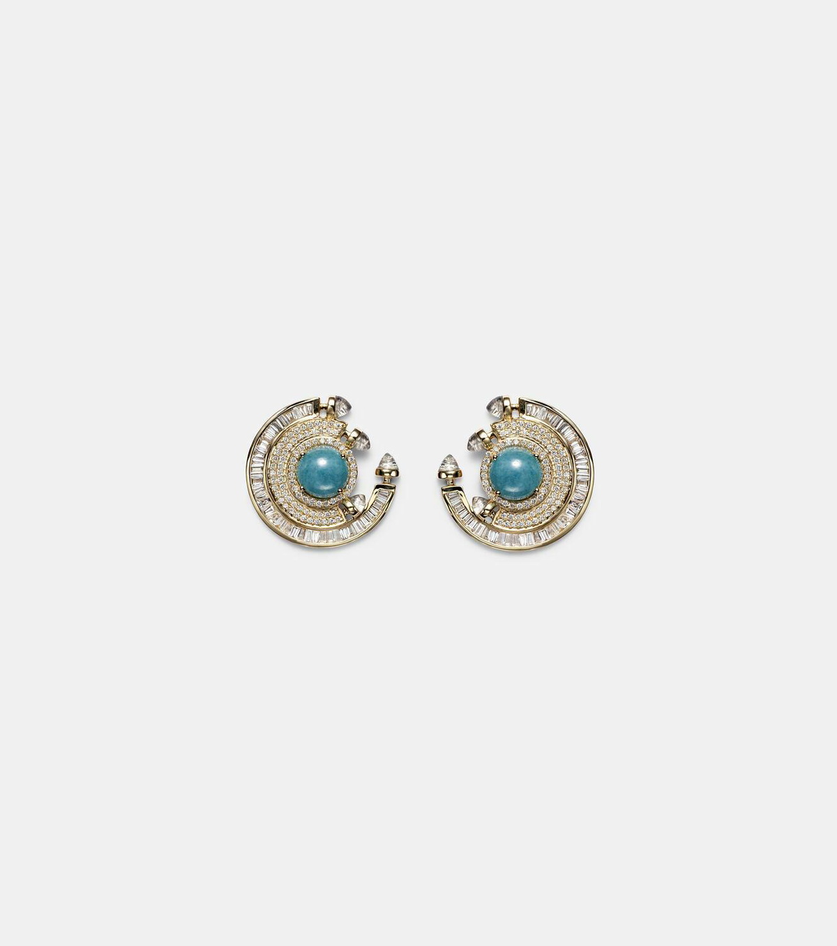Ananya Chakra 18kt gold earrings with gemstones
