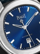 Piaget - Polo Date Limited-Edition Automatic 36mm Stainless Steel and Leather Watch, Ref. No. G0A47017