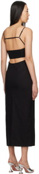 lesugiatelier Black Shirring Maxi Dress