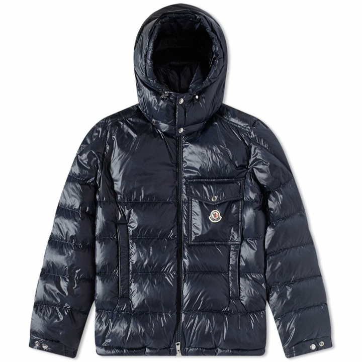 Photo: Moncler Men's Wollaston Hooded Down Jacket in Navy