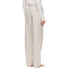 Tekla Off-White & Brown Poplin Pyjama Pants