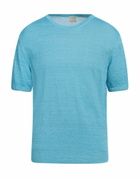 120% Lino Mens Sweater Azure