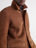 Kiton - Panelled Shearling Field Jacket - Brown
