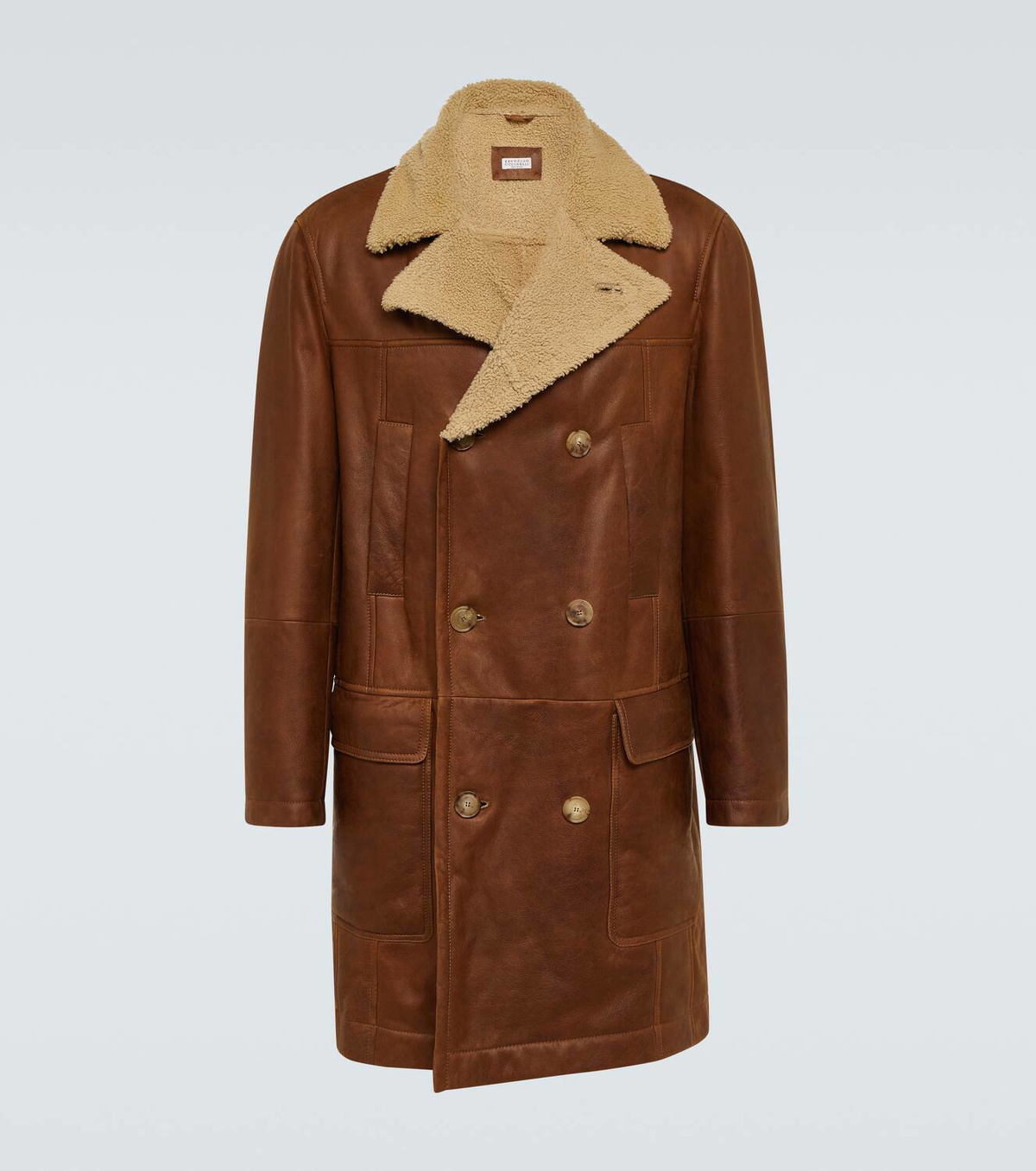 Brunello Cucinelli Shearling-lined leather coat