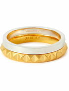 Jam Homemade - Set of Two Silver and Gold-Plated Diamond Rings - Gold