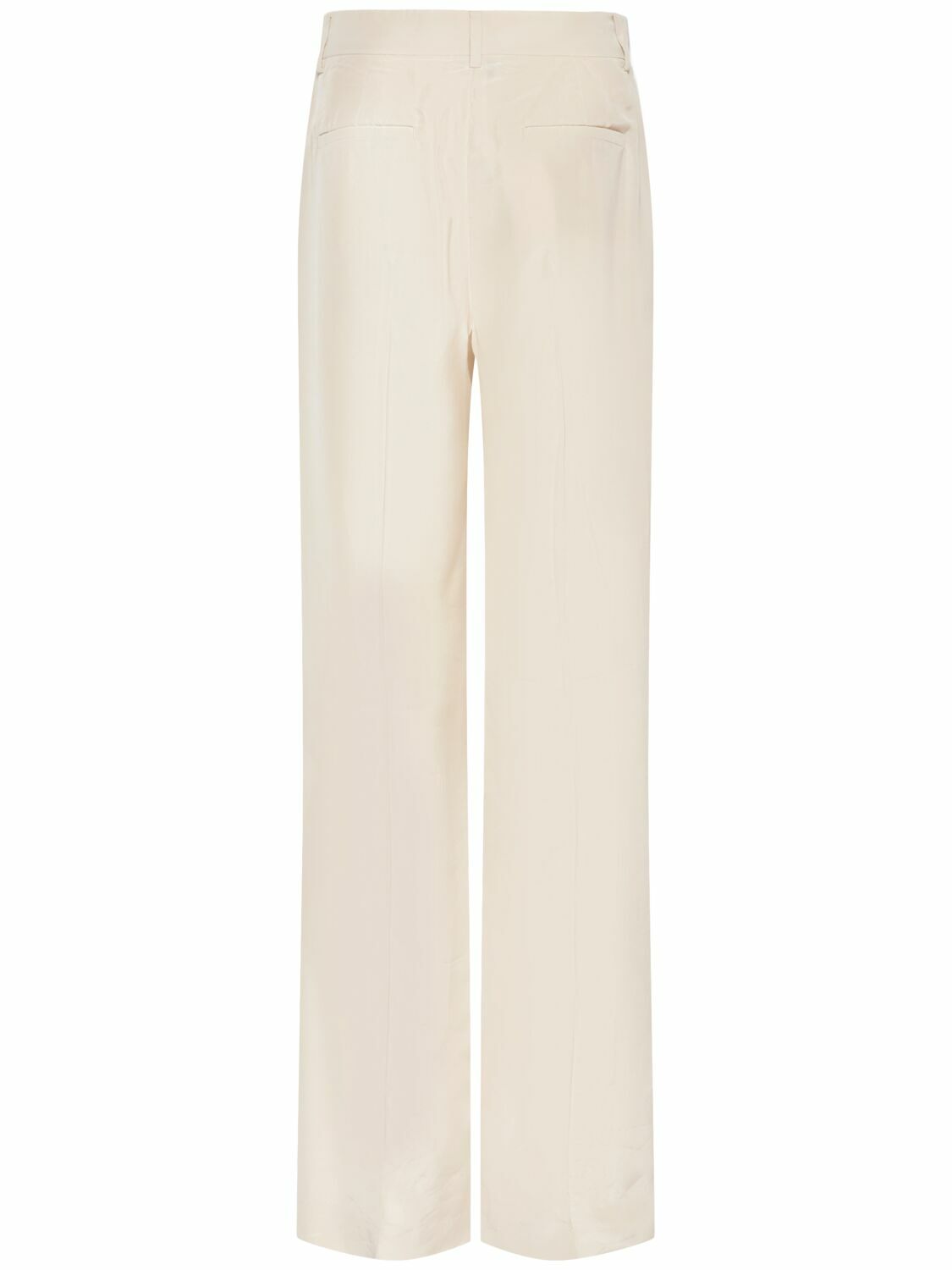 パンツ Sportmax Wide White Cotton Trousers Elegant Women's Palazzo, Skinny, Wide and Cargo Trousers