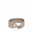 Maison Margiela Men's Twist Ring in Palladio Burattato