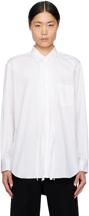 Photo: Comme des Garçons Shirt White Fringed Shirt