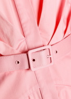 Rebecca Vallance Dianthe Belted Stretch Cotton-poplin Midi Shirt Dress Pink