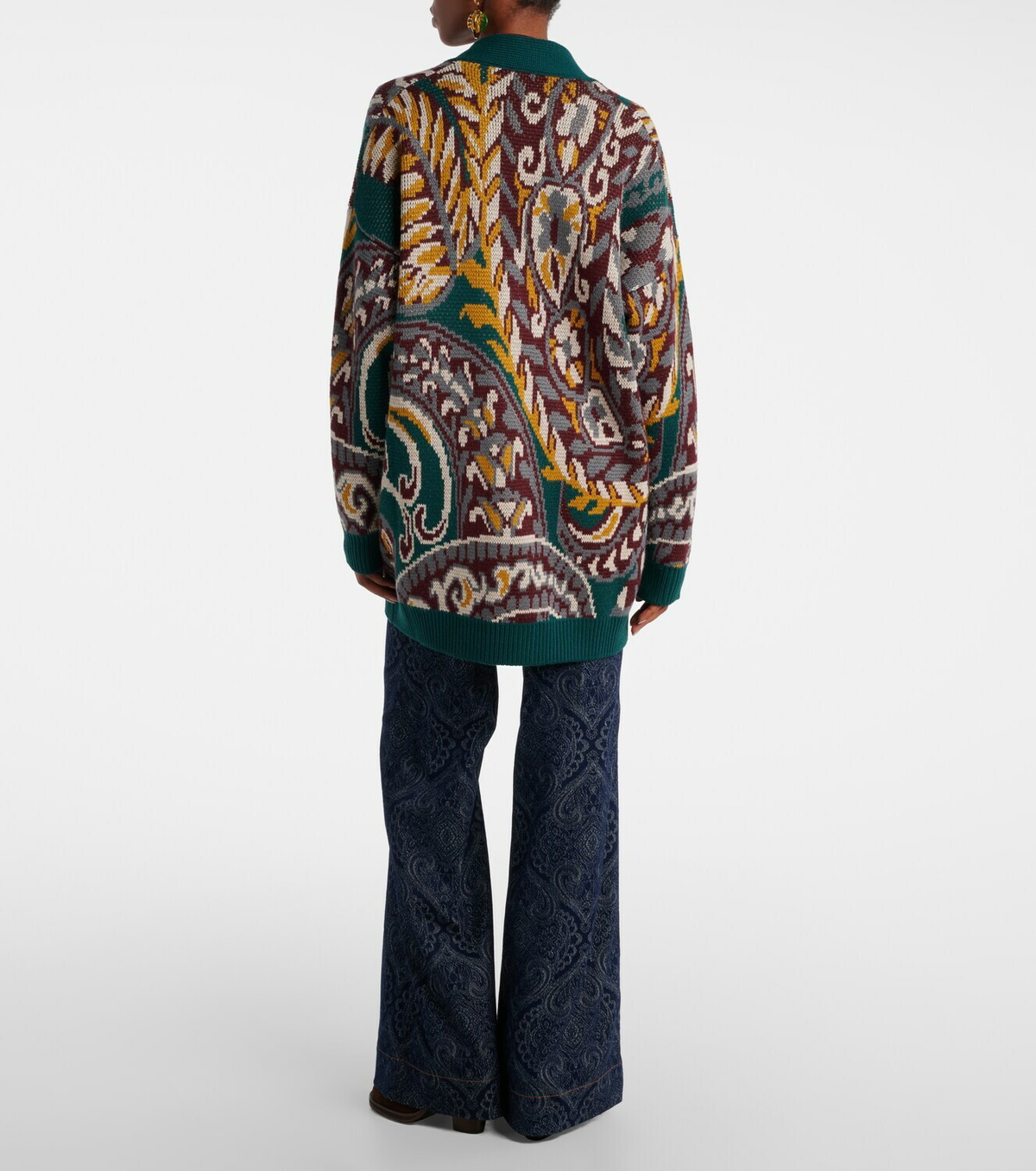 Etro Jacquard wool-blend cardigan
