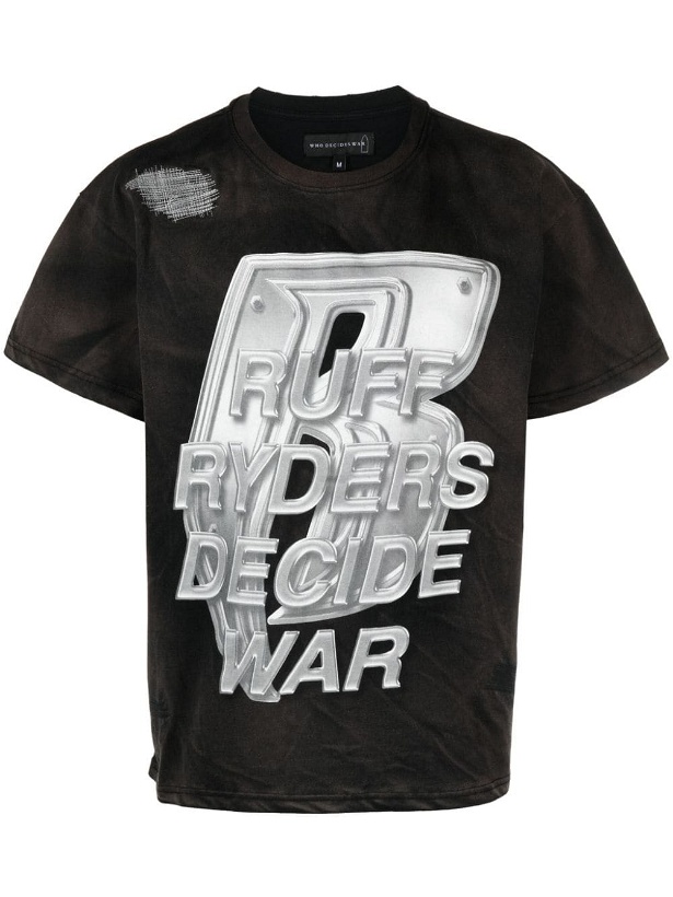Photo: WHO DECIDES WAR BY EV BRAVADO - Printed Cotton T-shirt
