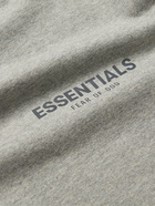 FEAR OF GOD ESSENTIALS - Logo-Print Cotton-Jersey Polo Shirt - Gray