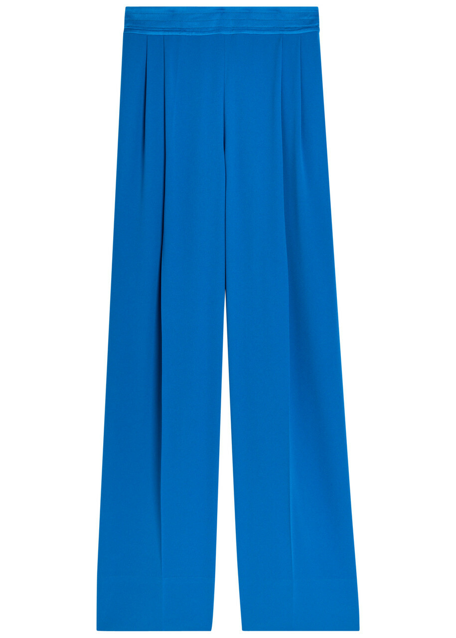 Joseph Cara Wide-leg Crepe Trousers Blue